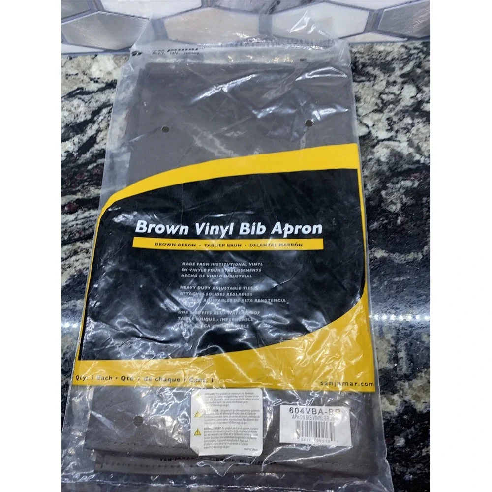 San‎ Jamar 604VBA-BR Brown Vinyl Bib Apron